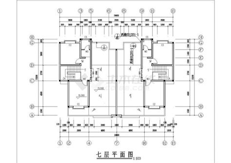 湘潭市建航花园小区7层砖混结构住宅楼建筑结构设计cad图纸居住建筑土木在线