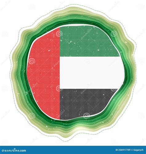 Uae Flag In Frame Stock Vector Illustration Of Round 256917709