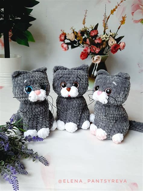 МК Котенок и Зайчонок вязаные плюшевые игрушки крючком | Вязаные ...