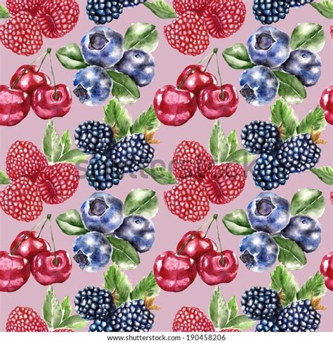 Seamless Pattern Berry Stock Illustration 190458206