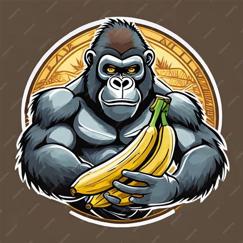 Premium Vector Gorilla Holding Bananas Mascot Logo