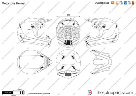 The Vector Drawing Motocross Helmet