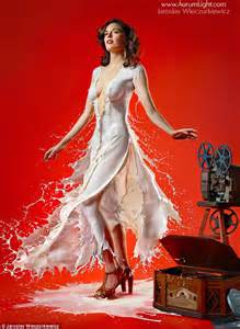 Incredible Pictures Show Semi Naked Calendar Girls Wearing Dresses Made Of MILK Daily Mail Online