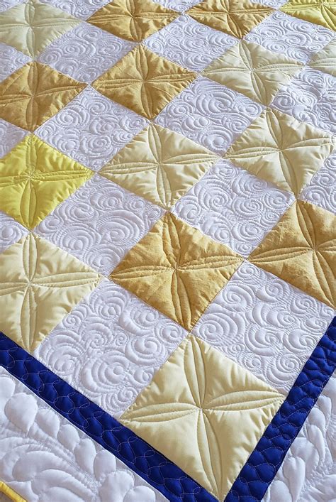 Yellow Patchwork Gold Quilt Bright Quilt White And Yellow Etsy