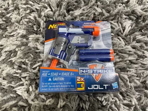 Nerf N Strike Jolt Pistol Blaster Toy Gun 2 Elite Darts Blue Orange