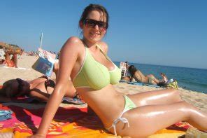 Lime Green Bikini On The Beach Porn Pic