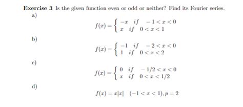 Solved Find The Fourier Series Of The Given Function F X