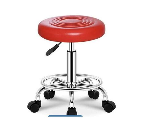 Modern And Adjustable Mini Bar Stool With Wheels Red Makro