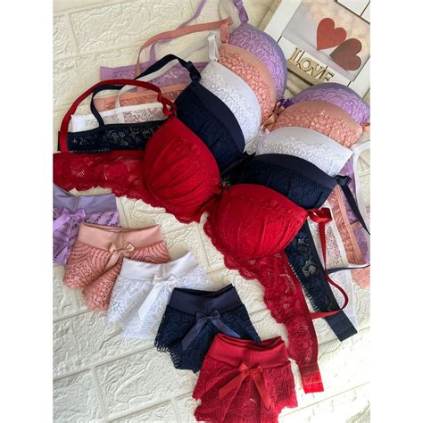 Kit Lingerie Conjunto Suti De Renda Luxo Sexy Tanga Fio Claudia Micro Shopee Brasil