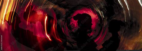 Silhouette Of A Naked Woman On A Colored Abstract Background Lesbian Making Love Erotic