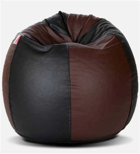 Buy Classic Xxxl Bean Bag With Beans In Black And Brown Colour By Sattva