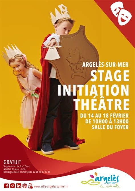 Argelès sur Mer Du 14 au 18 février stage dinitiation théâtre pour