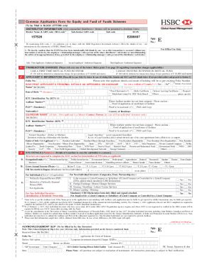 Fillable Online Hsbc Common Application Form Equityidentity Fax