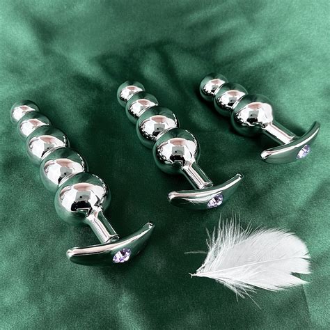 Metal Anal Beads Prostate Massage Stainless Steel Butt Plug Heavy Anus Beads Balls