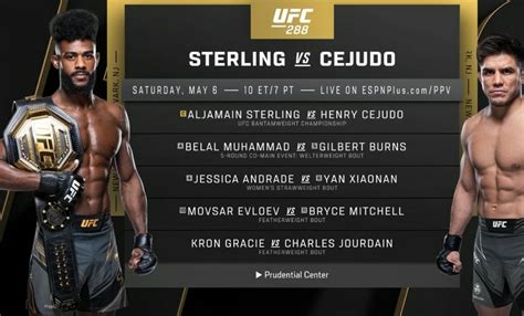 Updated Ufc 288 Card Rmma