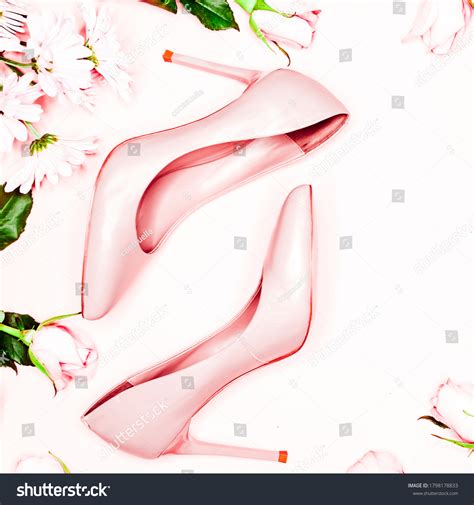 Nude Pink Female Shoes On White Stock Photo 1798178833 Shutterstock