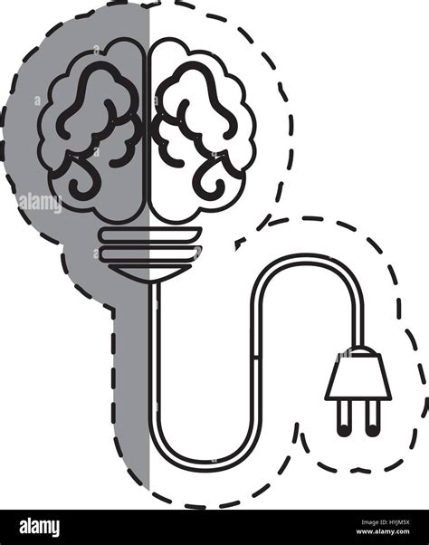 Bulb Light With Brain Vector Illustration Design Stock Vector Image