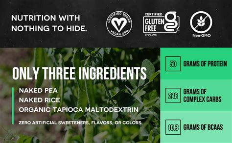 Naked Vegan Mass Natural Vegan Weight Gainer Protein Powder 8Lb Bulk GMO Free Gluten Free