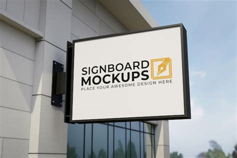 Premium Psd Realistic Signboard Mockup