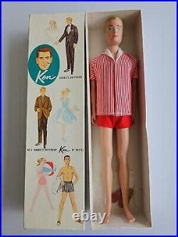 Vintage 1961 Mattel Straight Leg Ken Doll 750 Blonde Flocked Hair