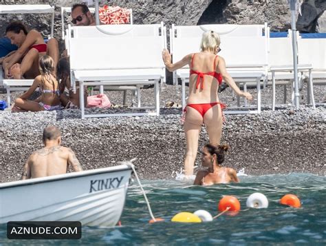 Caroline Vreeland Sexy Shows Off Her Hot Beach Body Physique In A Red Bikini In Italy Aznude