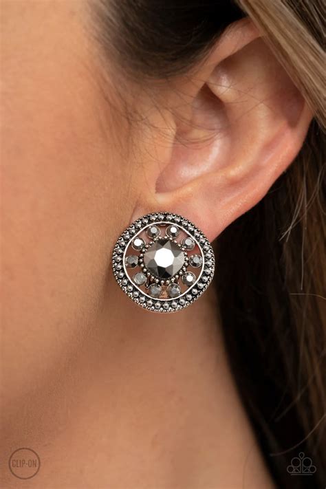 Dazzling Definition - Silver Clip On Earrings - Paparazzi Accessories ...