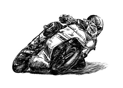 Desenho De Moto De Corrida - Esboço do desenho de corrida de moto | Vetor Premium