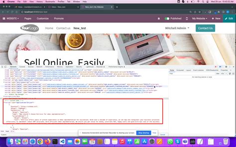 website page html code  odoo store