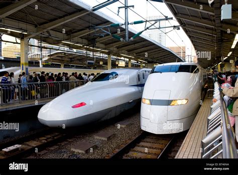 A 300 And 700 Series Shinkansen Train At Tokyo Station Japan Stock