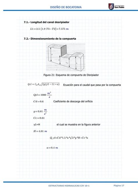 Practica De Dise O De Bocatoma Ver Pdf Descarga Gratuita