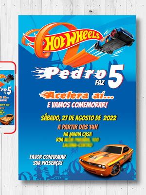 Convite Digital Hot Wheels Elo Produtos Especiais
