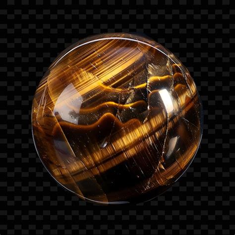 Png Tigers Eye Crystal Sphere With Round Shape Brown Color And O