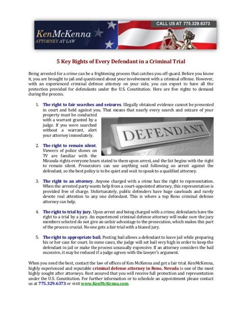 5 Key Rights of Every Defendant in a Criminal Trial