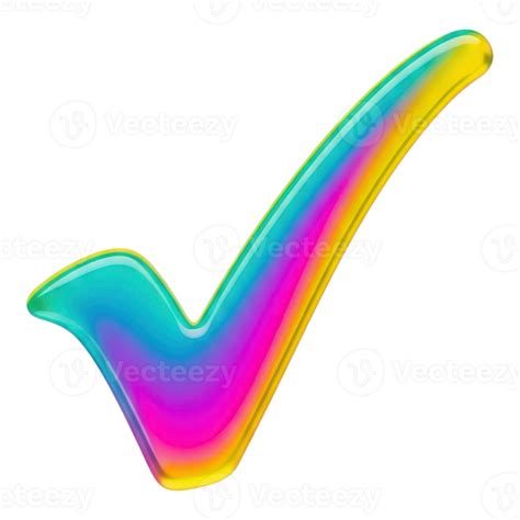 colorful check mark isolated  transparent background  png