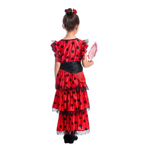 Girls Spanish Flamenco Modern Dance Costume Child Grandado