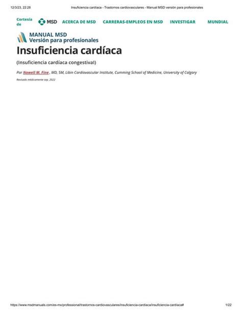 Insuficiencia Cardíaca Trastornos Cardiovasculares Maxy Aguilar Udocz