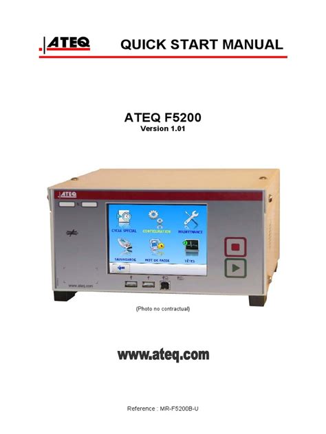 Manual ATEQ F5200 | PDF | Menu (Computing) | Power Supply