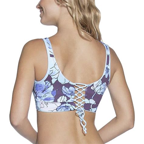 Maaji Crystal Blue Allure Reversible Fixed Halter Bikini Top Women S Backcountry