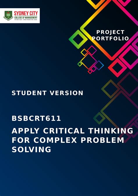 Solution Bsbcrt Project Portfolio Docx Studypool