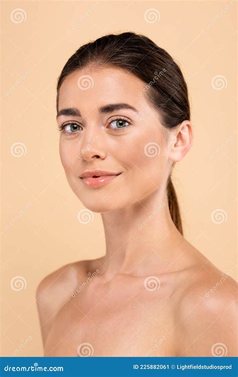 Charming Woman With Naked Shoulders Looking Stock Image Image Of Caucasian Model