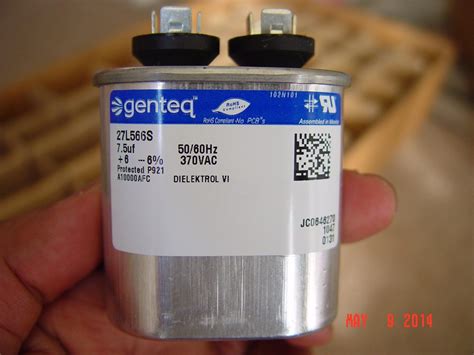 GE Capacitor Oval 7 5 Uf MFD 370 Volt VAC Blower Fan Motor Run