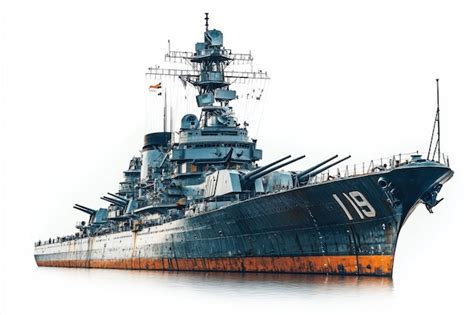 Old Battleship At Anchor Premium Ai Generated Image