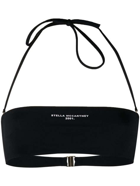 Buy Stella McCartney Logo Print Bandeau Bikini Top Black At Off Editorialist