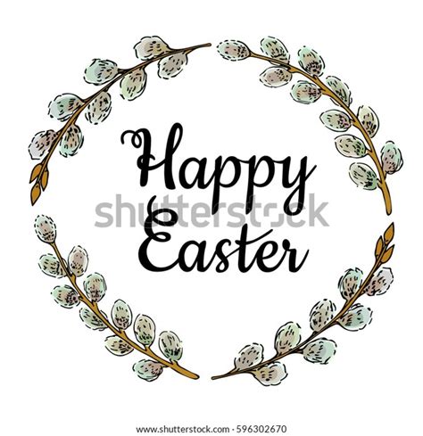 Hand Drawn Vector Illustration Pussy Willow Stock Vector Royalty Free Shutterstock