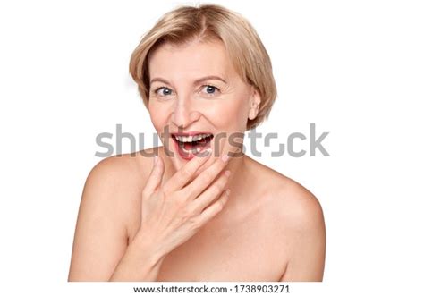 Naked Blonde Mature Woman Standing Isolated Stock Photo Shutterstock