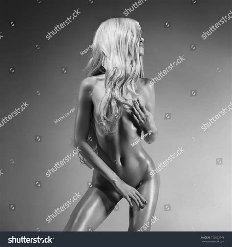 Nude Beautiful Blonde Dancing Colorful Light Stock Photo Shutterstock