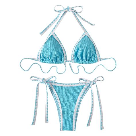 Hot Days Bold Styles UTSJKR Womens Two Piece Swimsuit Triangle String Bikini Set High Cut Sexy