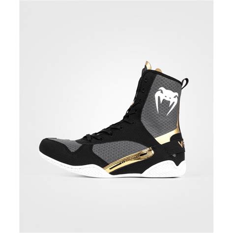 Боксерки Venum Elite Черно/Бело/Золотые купить в интернет-магазине MMAWear
