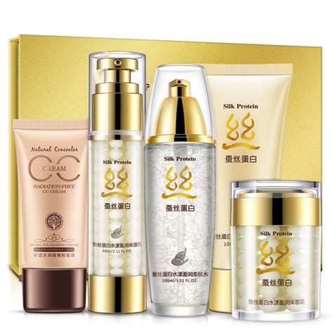Amazon.com: BIOAQUA Silk Protein Skin Care Gift Box Cream Lotion Toner ...