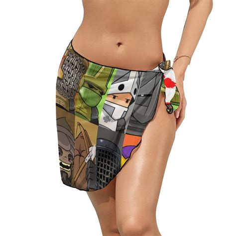 Castle Crashers Women S Sarong Cover Up Beach Wrap Summer Vacation Short Sheer Chiffon Bikini